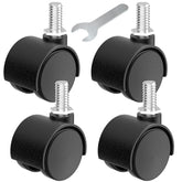 مجموعة عجلات دوارة مكونة من 4 قطع - أسود